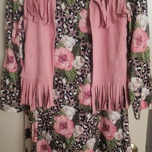 Girls Animal&Floral Print 2 PC Dress Set